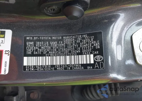 2013 Toyota Corolla Le из США, поврежденный, VIN 2T1BU4EE6DC015350